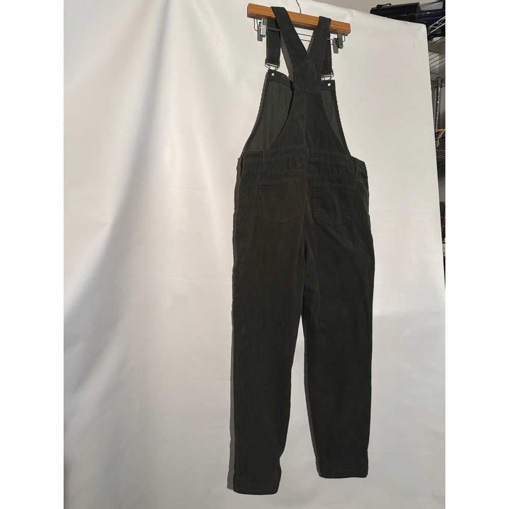 Old Navy Women's Corduroy Overalls Size 4 Dark Green Charcoal Slim Leg - Picture 4 of 5